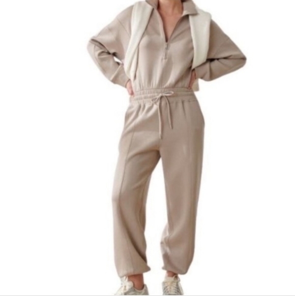 YPB Pants - Women's Casual Drawstring Jogger Pants in Beige